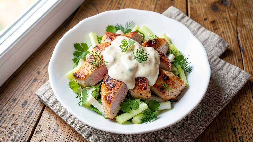 Chix Salad Recipe: Crispy Chicken and Herb Cream Cheese Fusion