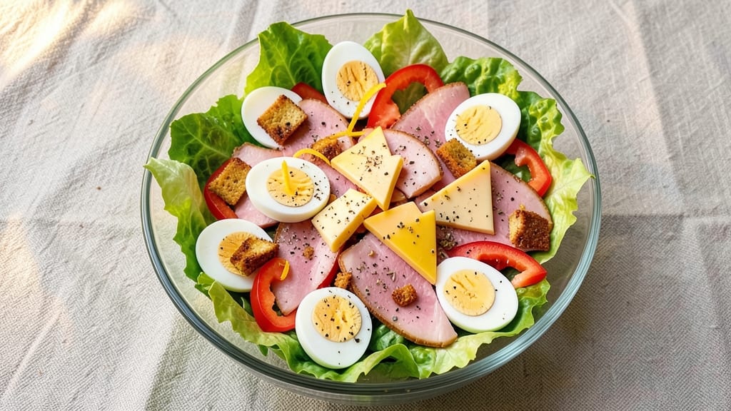 Chef Salad Recipe Ingredients: Layered Crunch With Creamy Herb Dressing Base