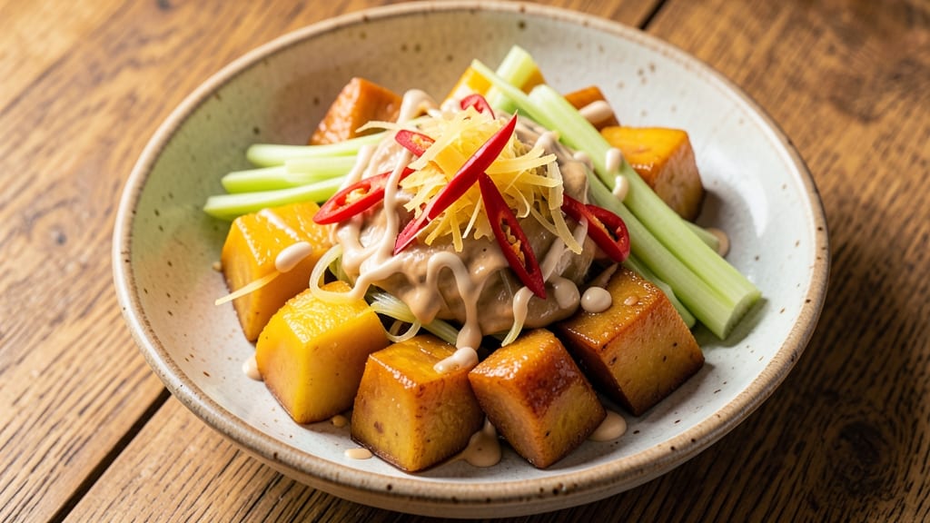Chuka Salad Recipe: Spicy Peanut Dressing With Crisp Celery Crowns