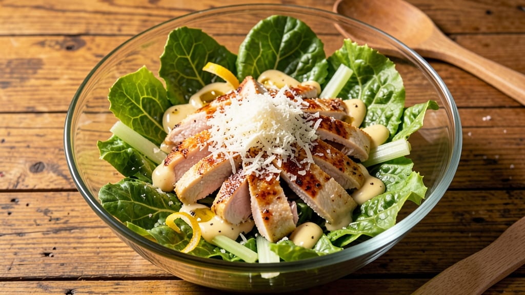 Cheesecake Factory Chicken Caesar Salad Recipe: Crisp Celery Crowns and Smoky Herb Cheese Twist