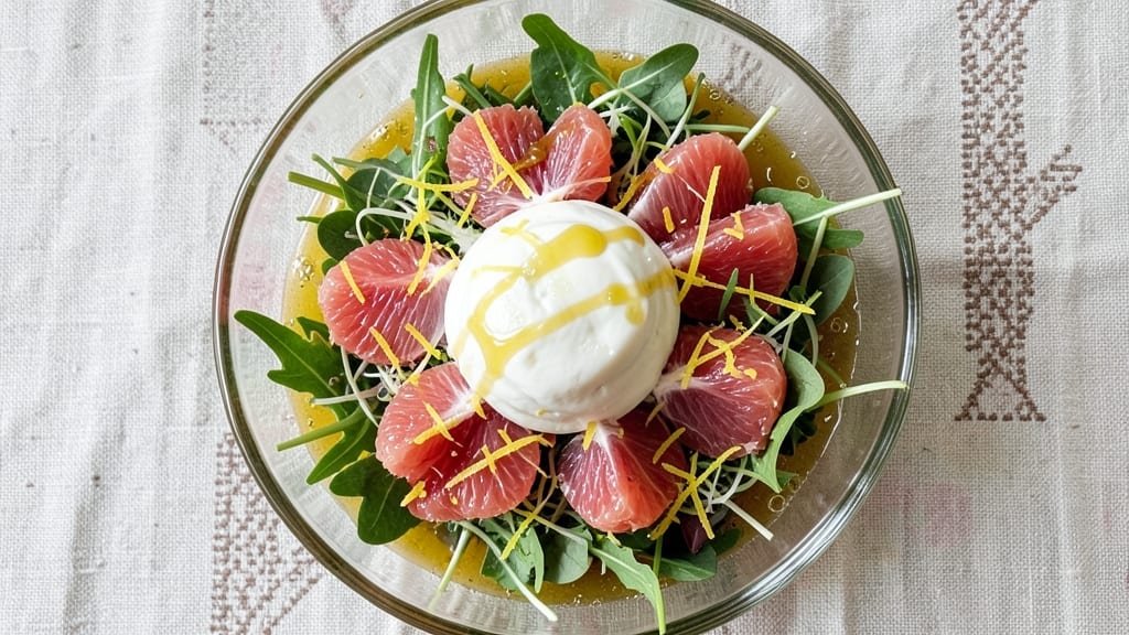 Citrus Burrata Salad Recipe: Zesty Lemon and Grapefruit Pop With Creamy Richness