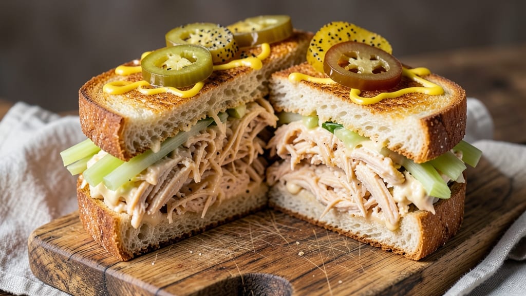 Chicken Salad Sandwich Recipe with Pickles: Crunchy Celery and Vinegar-Bright Bites