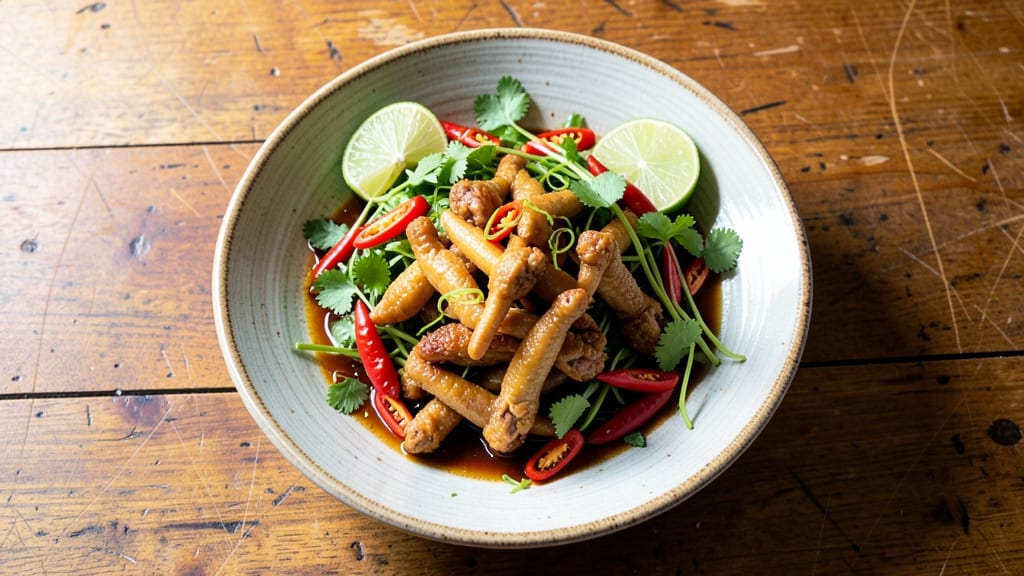 Chicken Feet Salad Lao Recipe: Crunchy Textures and Tangy Lime Zing