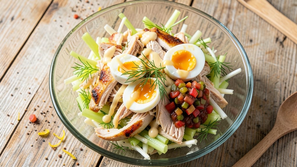 Chicken Salad Recipe With Eggs And Relish: Crisp Celery Crowns and Zesty Dill Harmony