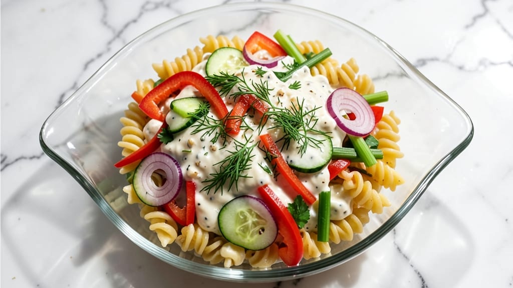 5 Star Pasta Salad Recipe: Celery Crown Crunch Meets Zesty Herb Dressing