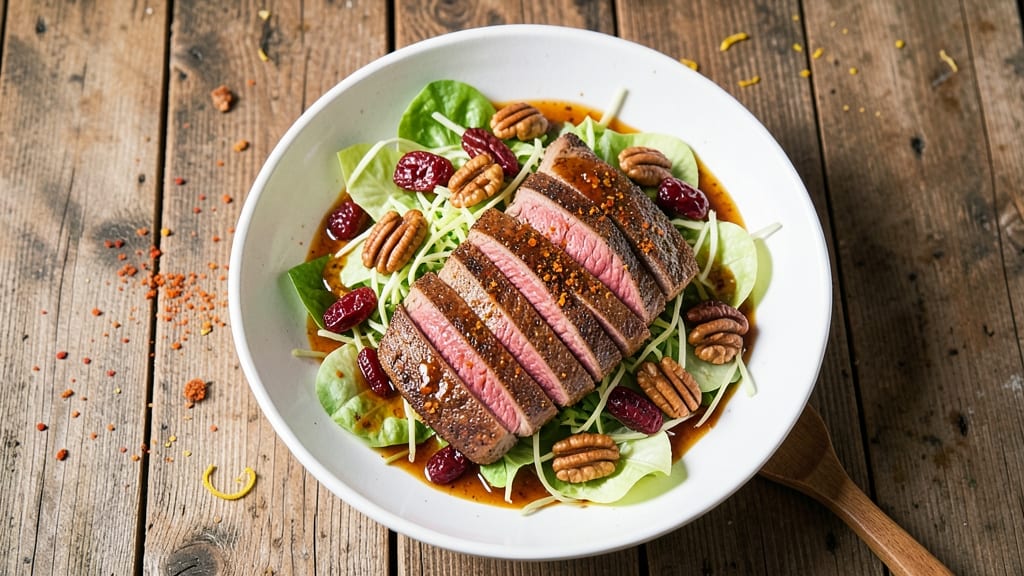 7 Pepper Sirloin Salad Recipe: Spicy-Sweet Steak Bites Over Crisp Greens