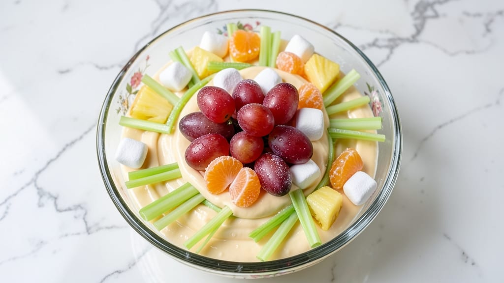 Ambrosia Waldorf Salad Recipe: Celery Crowns and Cream Cheese Harmony