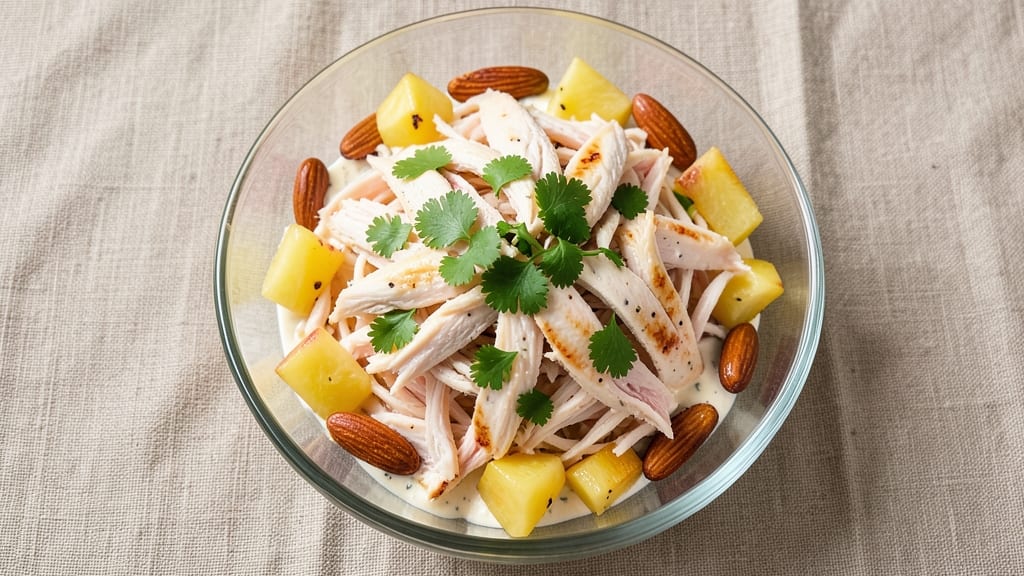Chicken Salad Recipe with Pineapple and Almonds: Tropical Crunch Meets Creamy Herb Bliss