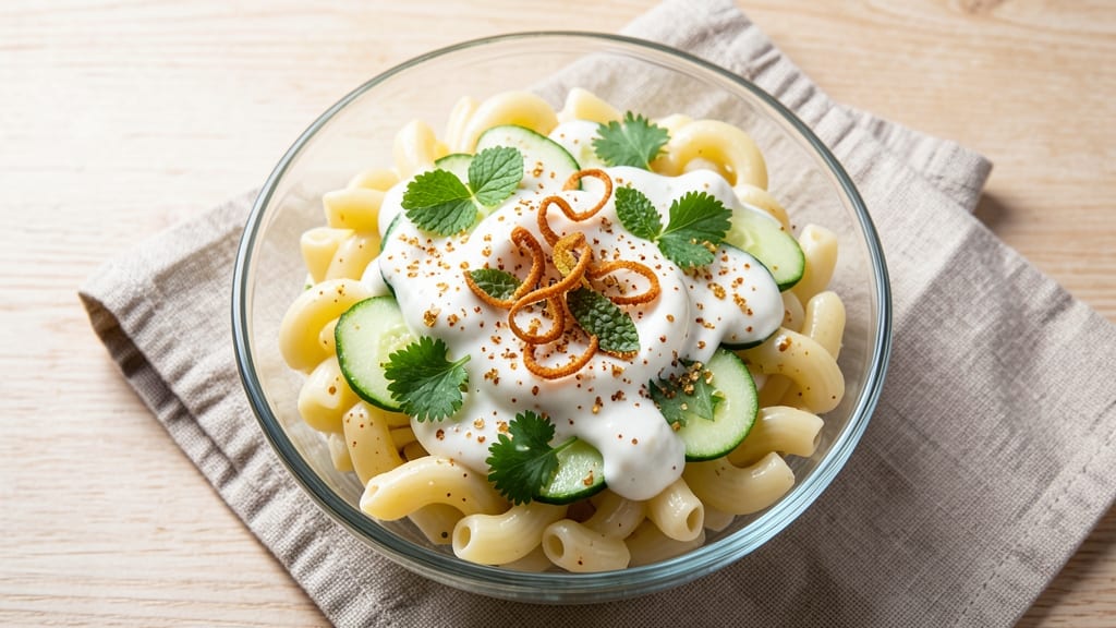 Veg Macaroni Salad Recipe Indian Style: Spiced Yogurt and Mint Freshness