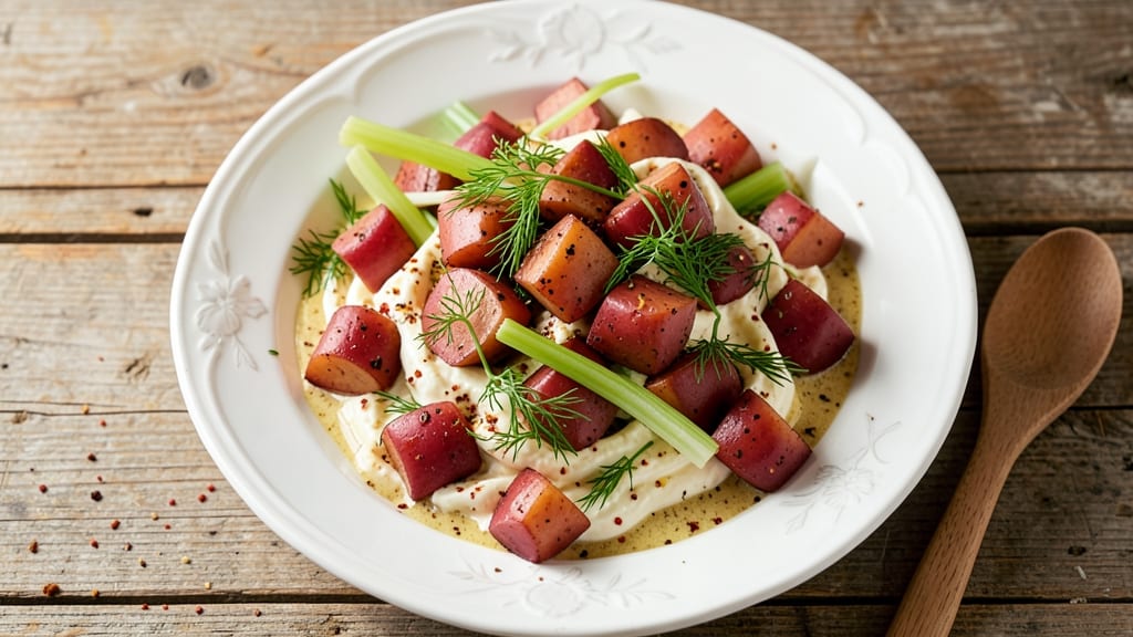 Carolina Kitchen Potato Salad Recipe: Smoky Chipotle Cream Cheese and Crisp Celery Crowns
