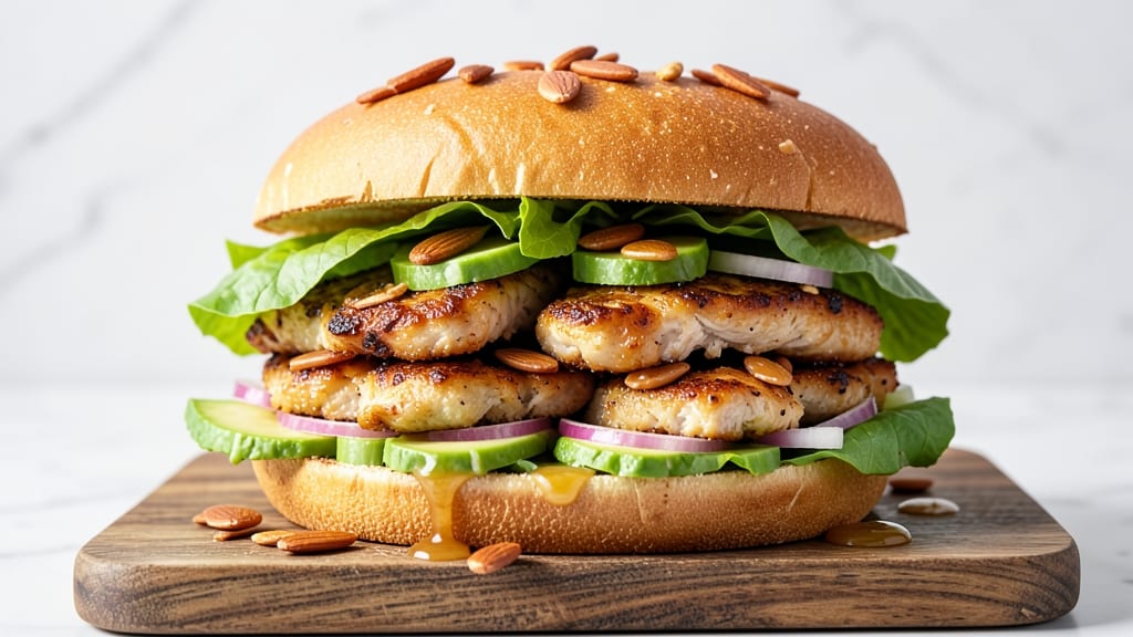 Almond Chicken Salad Sandwich Recipe: Crisp Celery Crowns and Nutty Cream Cheese Twist