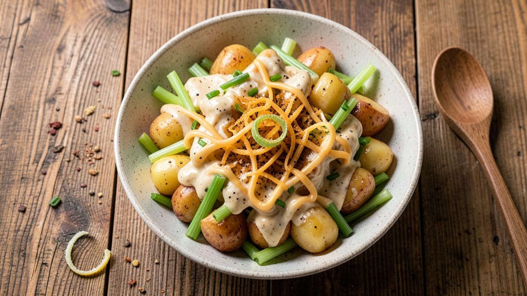Cheesy Potato Salad Recipe: Bold Cheddar Chunks and Crisp Celery Bites
