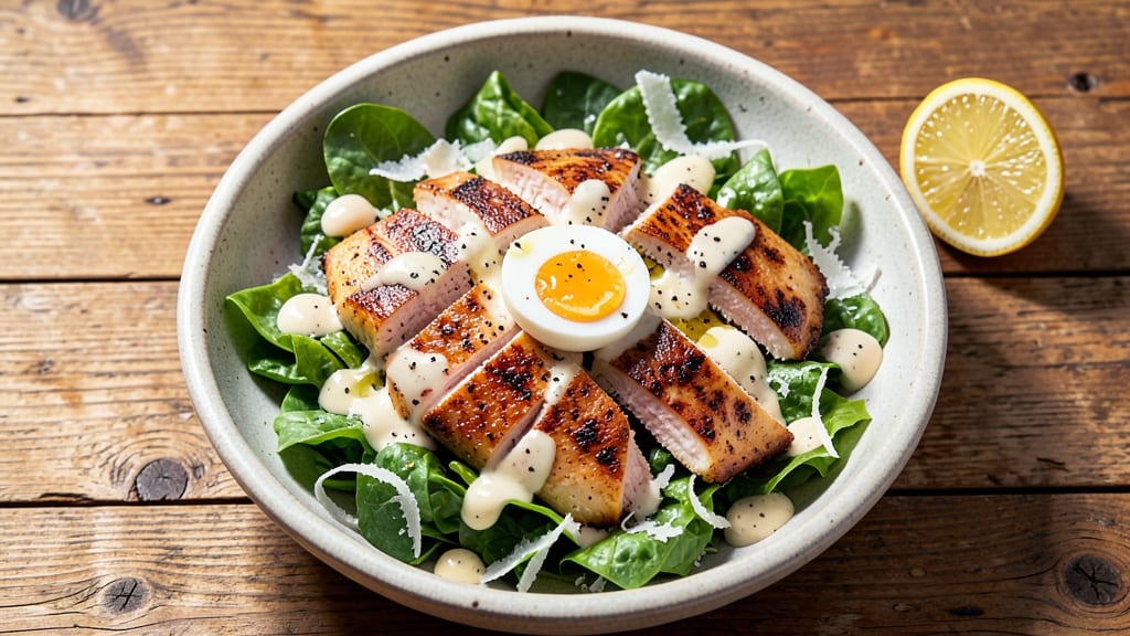 Chicken Caesar Salad Recipe with Egg: Crispy Croutons and Creamy Parmesan Twist