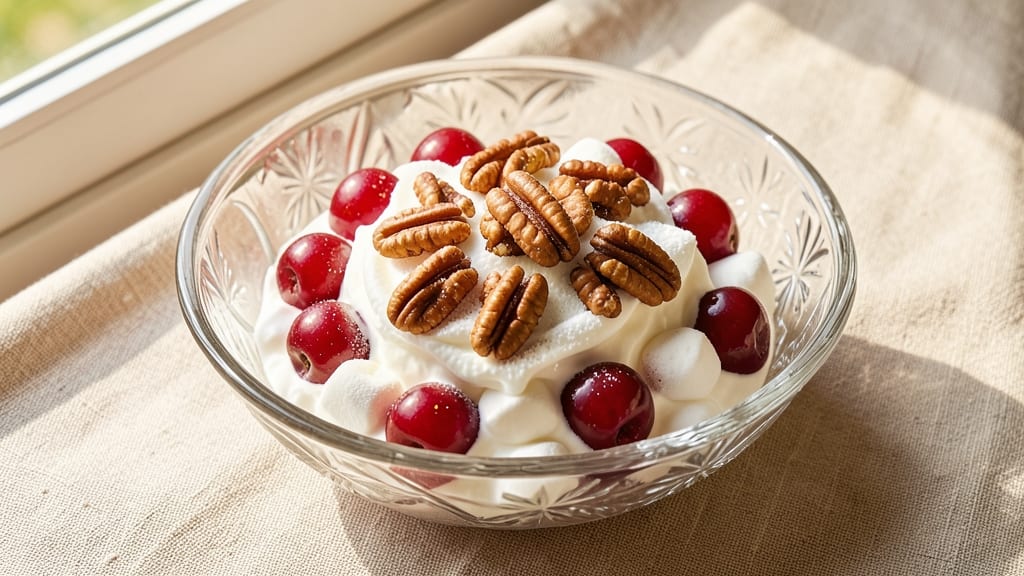 Cherry Ambrosia Salad Recipe: Sweet-Tart Layers With Crunchy Pecans
