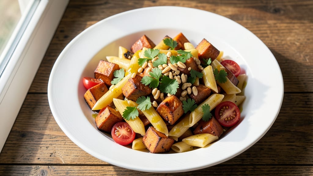 Sweet Potato Pasta Salad Recipe: Roasted Sweetness Meets Herby Crunch