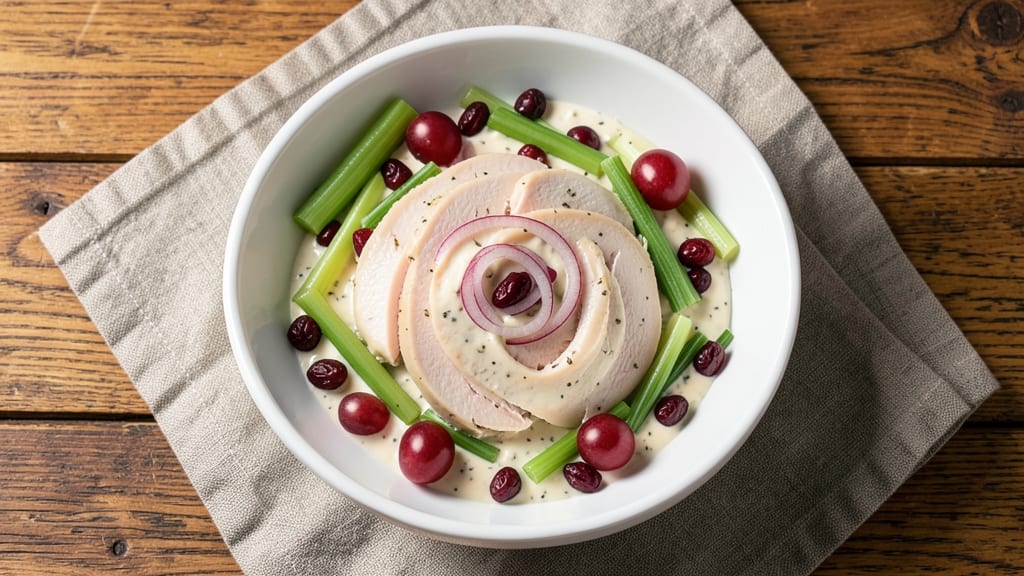 Chicken Salad Recipe With Cranberries and Celery: Crisp Celery Bites and Tart Cranberry Pop