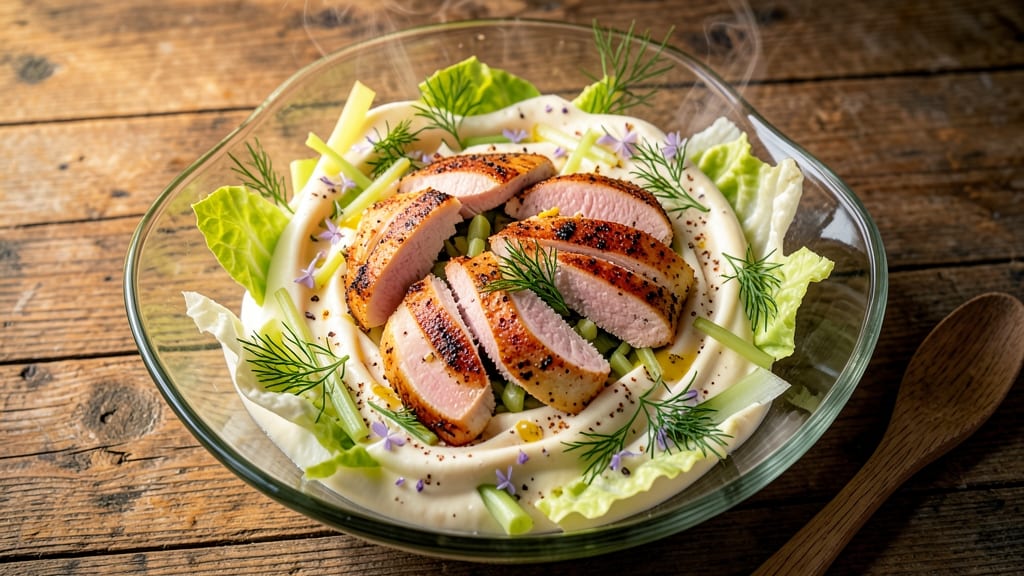 Amanda Nighbert's Chicken Salad Recipe: Herb-Infused Cream Cheese Base with Celery Crown Crunch