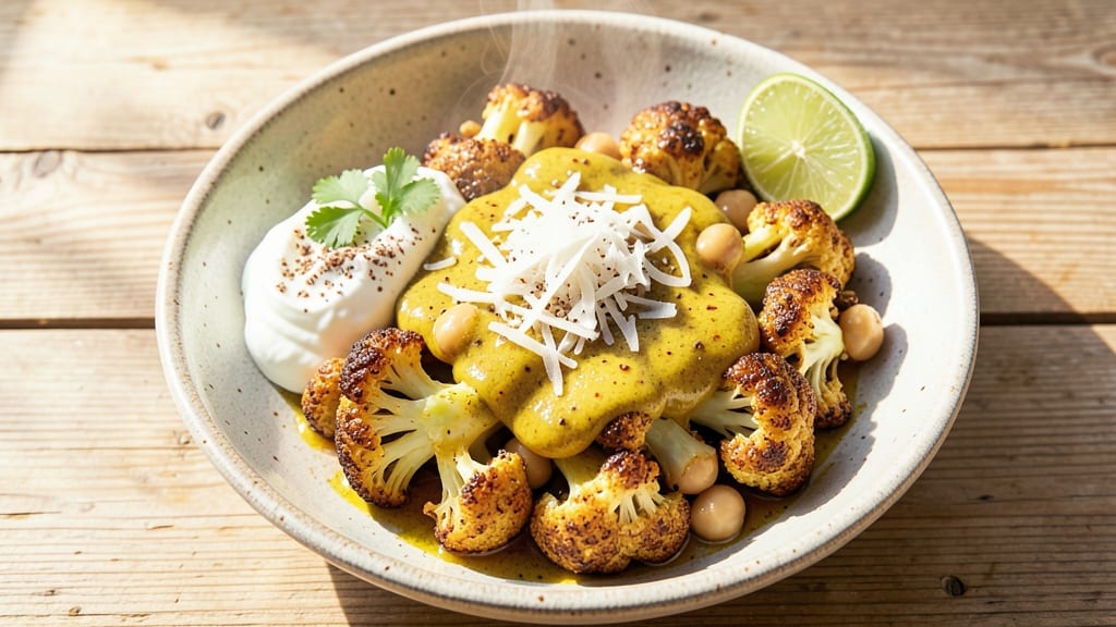 Cauliflower Curry Salad Recipe: Spiced Roasted Cauliflower With Tangy Coconut Dressing