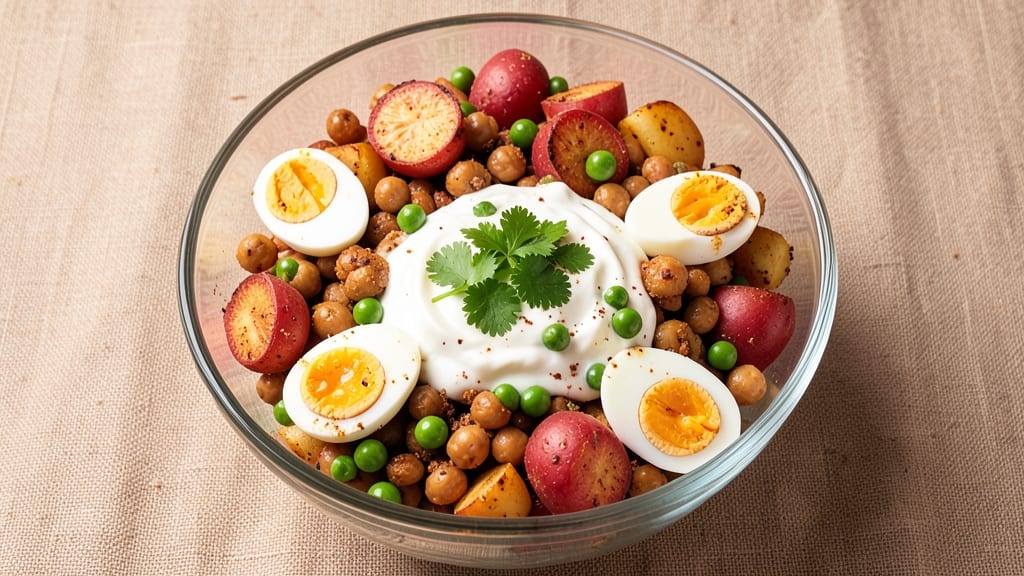 Chole Salad Recipe: Spiced Chickpea and Herb Cream Cheese Crunch