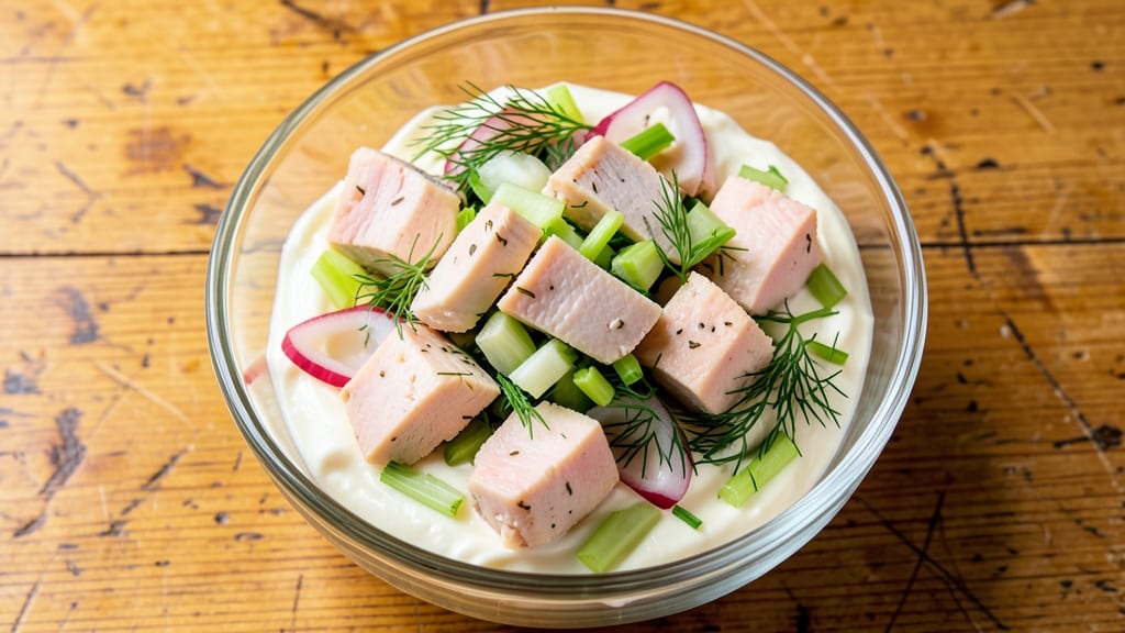 Chicken Salad Chick Mock Recipe: Crisp Celery Crowns and Herb Cream Cheese Twist