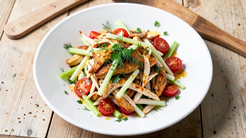 Vegan Mock Chicken Salad Recipe: Crisp Celery Crowns and Zesty Herb Dill Twist