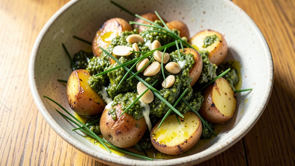 Chive Pesto Potato Salad Recipe: Herby Green Twist on Classic Creaminess