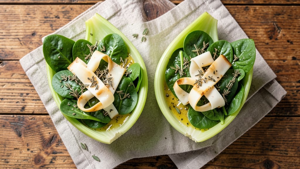 1903 Salad Recipe: Celery Crown Crunch Meets Smoky Herb Cheese Fusion
