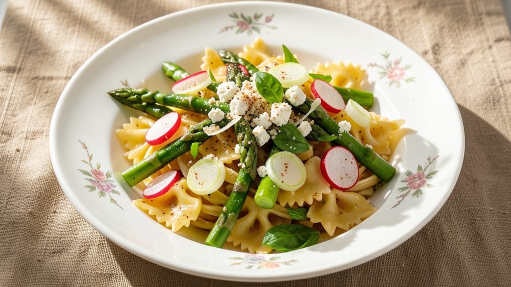 Cold Spring Pasta Salad Recipe: Crisp Celery Crowns and Herb Cheese Crunch