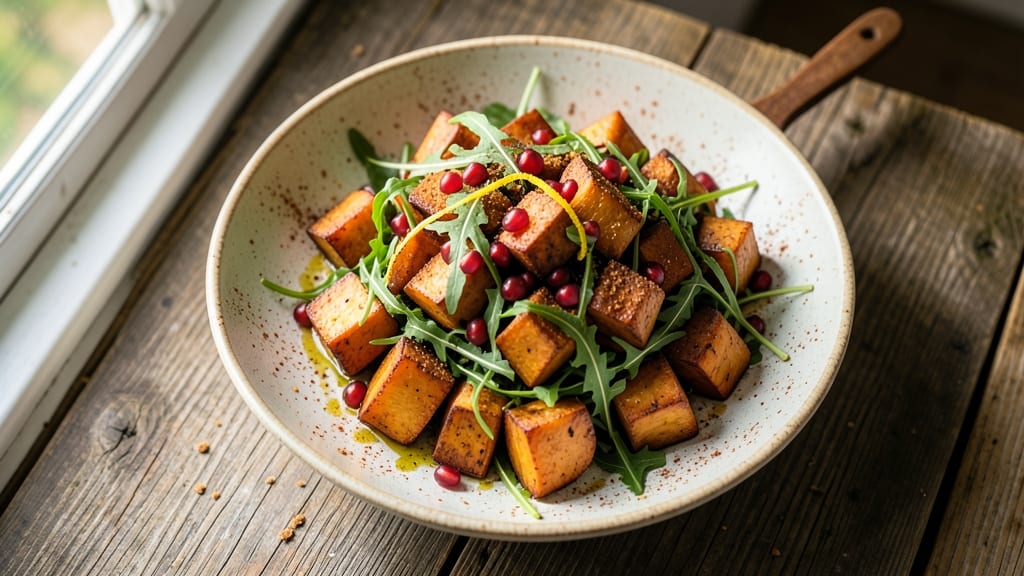 Sweet Potato Pomegranate Salad Recipe: Autumn Spice and Juicy Ruby Crunch