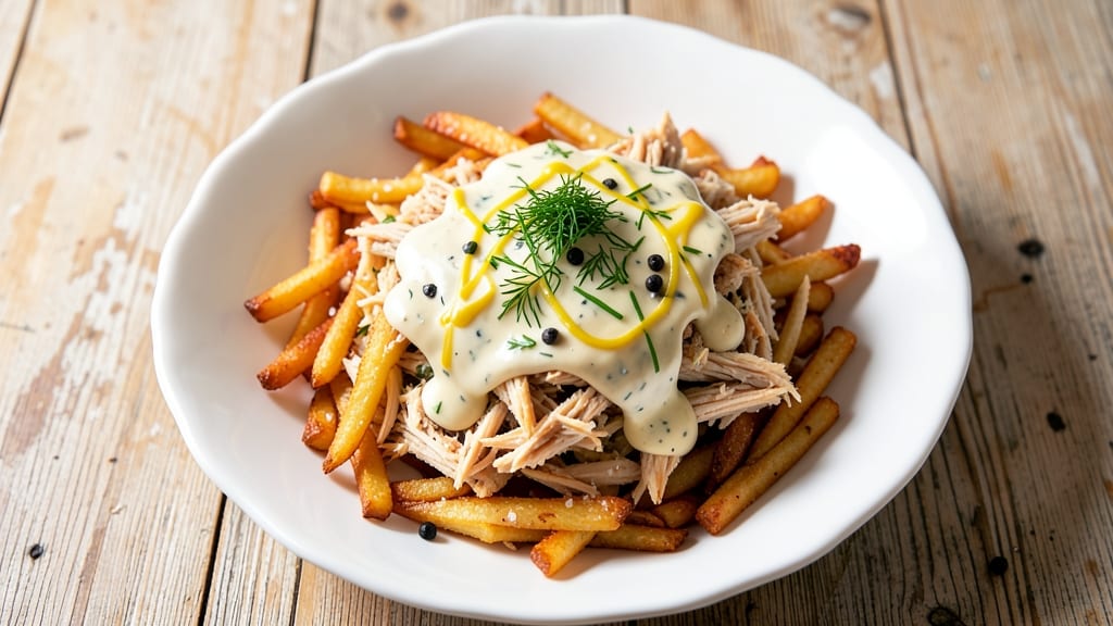 Chicken Salad With Shoestring Potatoes Recipe: Crispy Potato Bites and Creamy Herb Twist