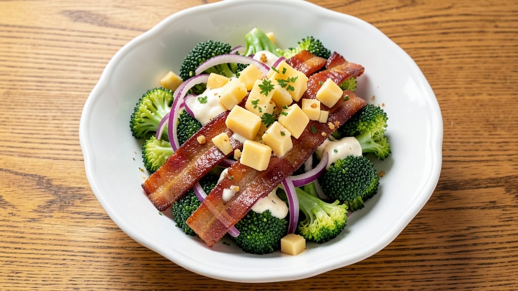 Classic Bacon Broccoli Salad Recipe: Smoky Crunch and Creamy Herb Cheese Fusion