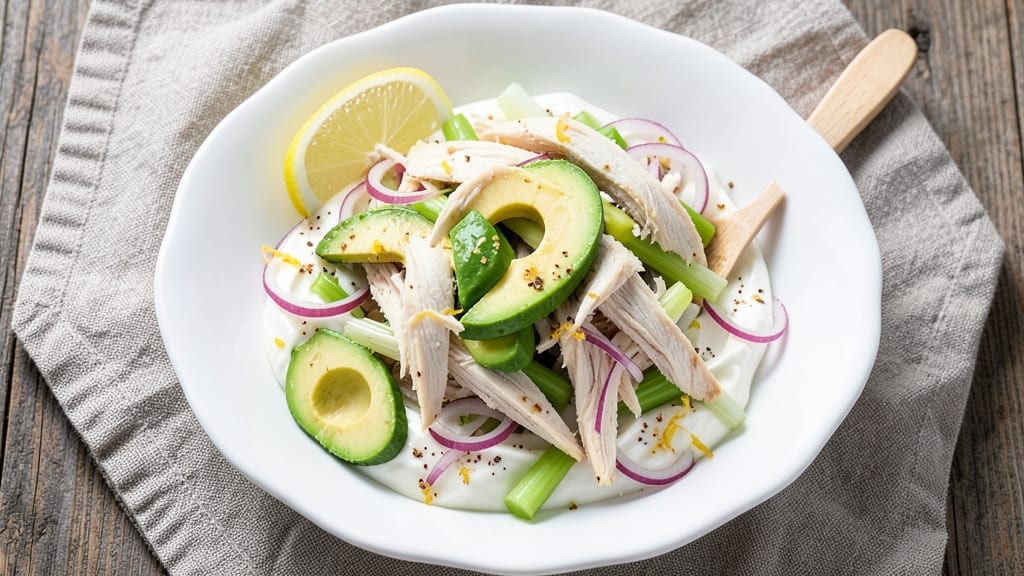 Carb-Free Chicken Salad Recipe: High-Protein, Mayo-Free Creaminess With Crunchy Celery Bites