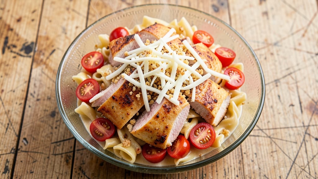 Chicken Parmesan Pasta Salad Recipe: Crispy Breadcrumbs and Creamy Tomato Twist