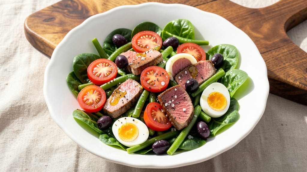 Classic French Salad Nicoise Recipe: Anchovy-Infused Olives and Tender Tuna Layers