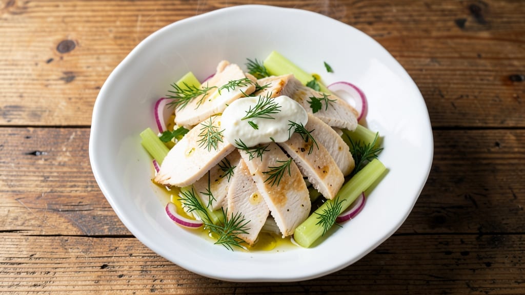 Chicken Salad Recipe from Smitten Kitchen: Crisp Celery Crowns and Herb Cream Cheese Twist
