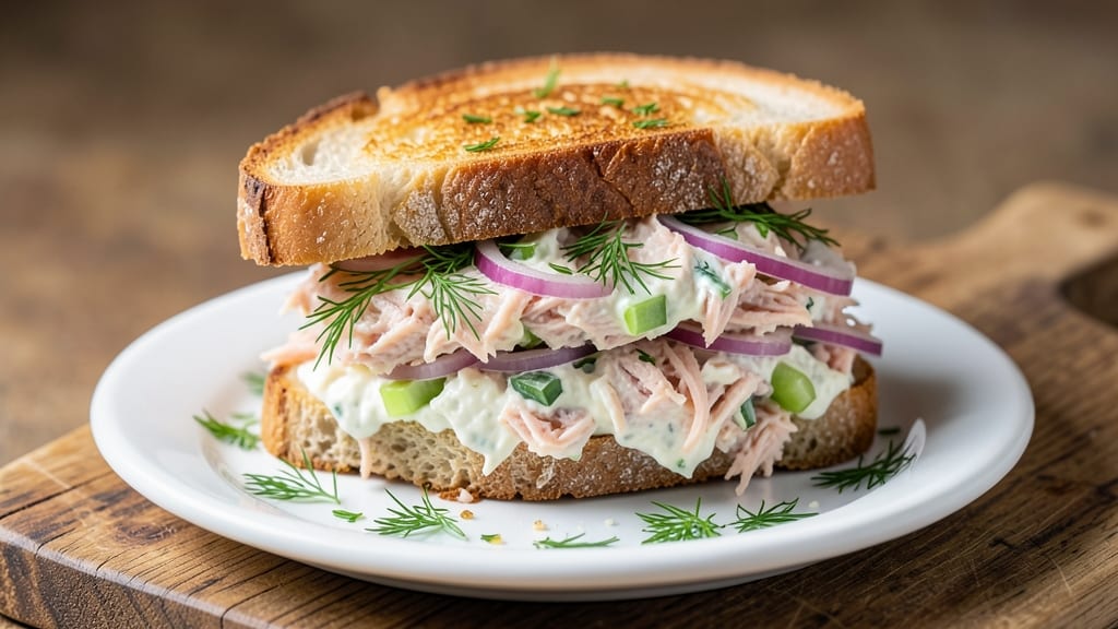 Cold Tuna Salad Sandwich Recipe: No-Mayo Cream Cheese Crunch
