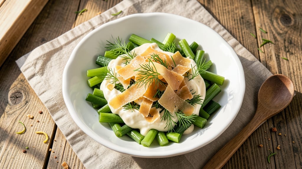 Celery Parmesan Salad Recipe: Crisp Crowns and Creamy Herb Cheese Harmony