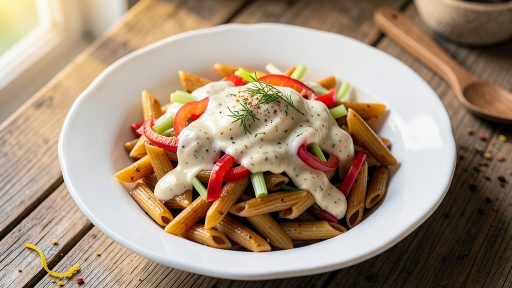Cold Penne Salad Recipe: Pasta, Celery, and Cream Cheese Crunch in 20 Minutes