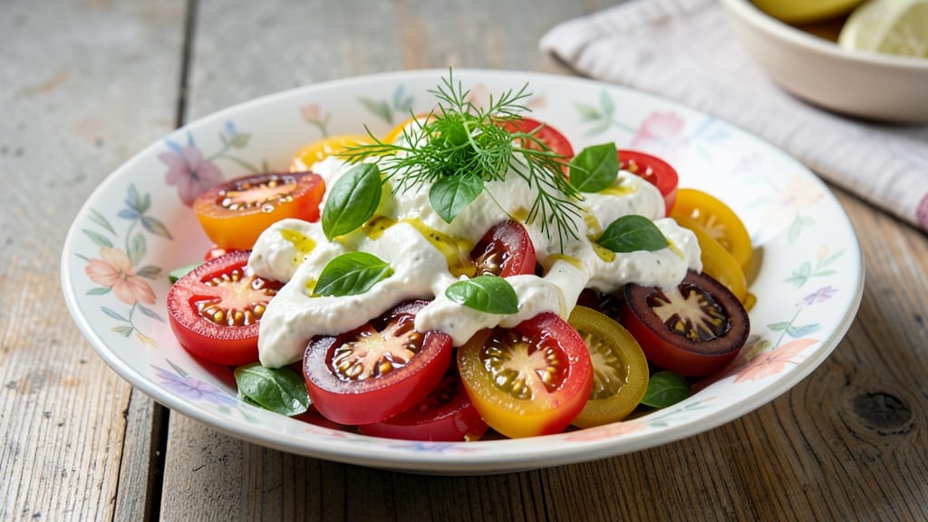 Chiavetta's Tomato Salad Recipe: Herb-Infused Cream Cheese and Celery Crown Crunch