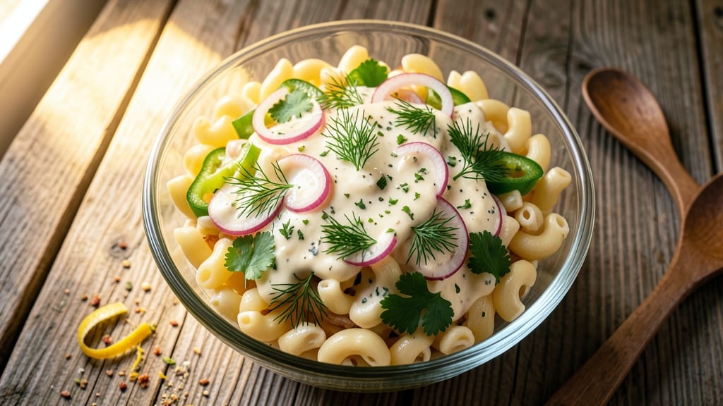 Classic Pasta Salad Recipe With Mayo: Herb-Packed Crunch That Stays Fresh All Day